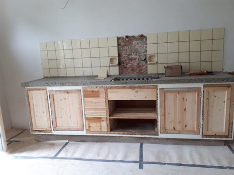 Keuken renovatie voor het schilderen -Houtkoorts