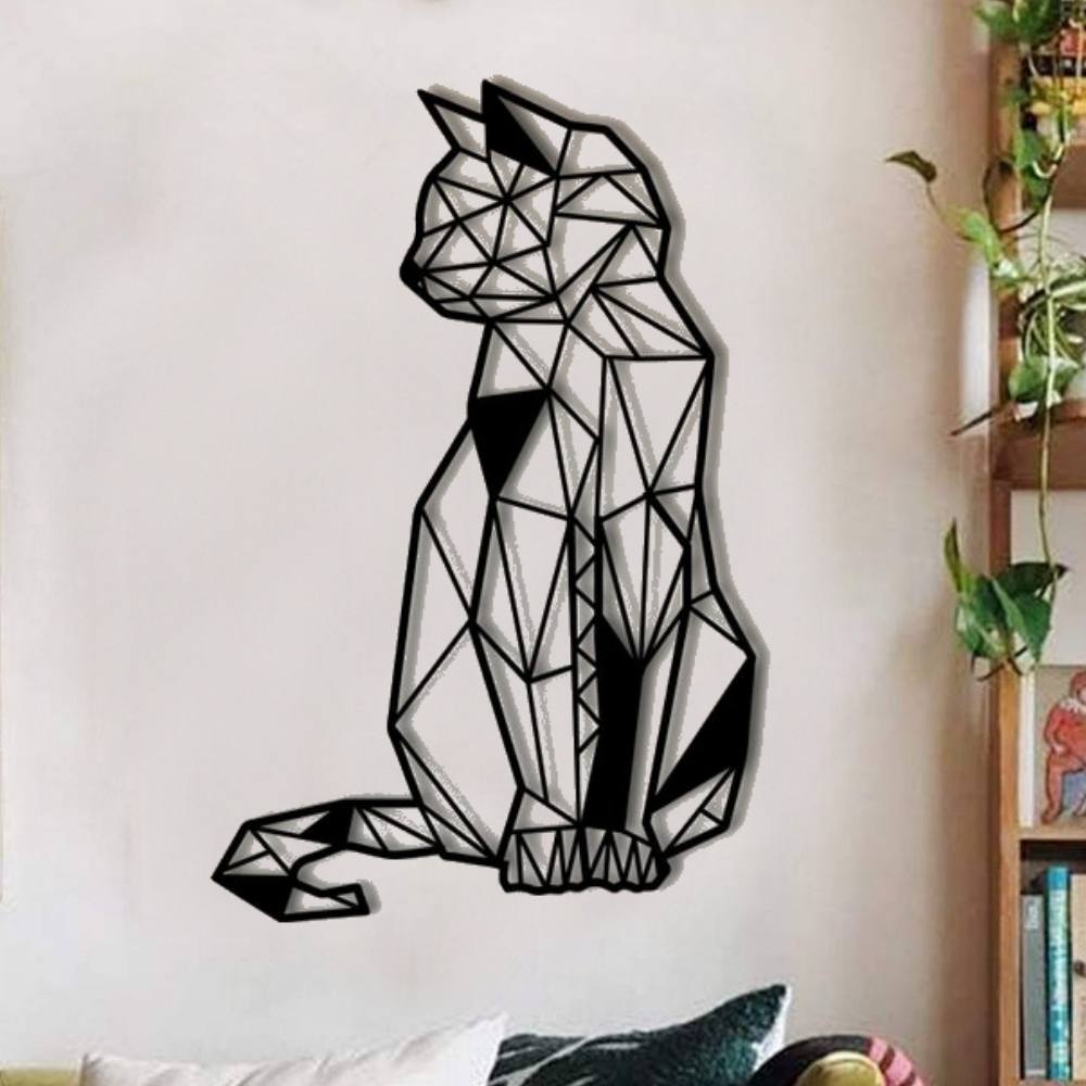 Décoration murale motif chat en aluminum