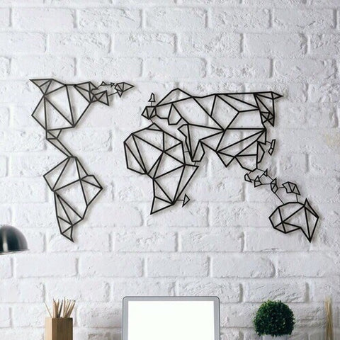 Weltkarte aus Metall