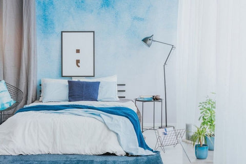 blaue Schlafzimmerdekoration