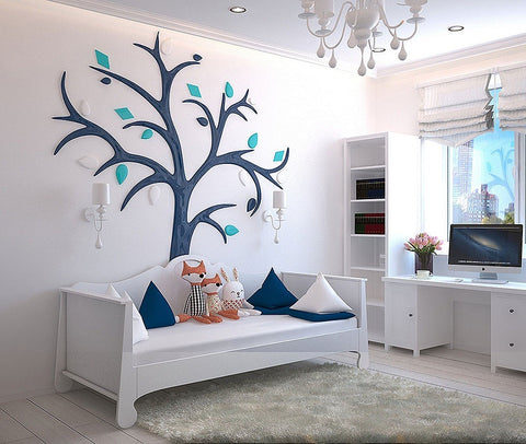 Nowoczesna dekoracja pokoju dziecięcego w kształcie drzewka