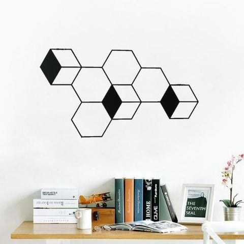 geometric hexagon wall decor