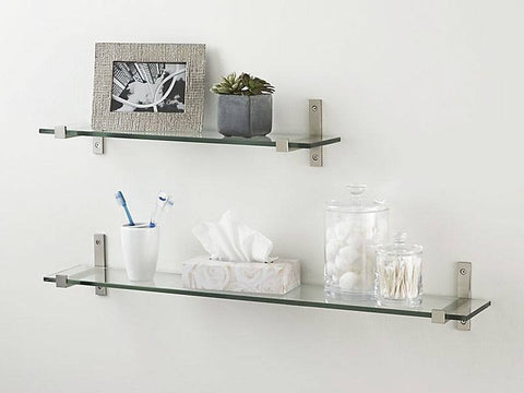 glass floating shelves