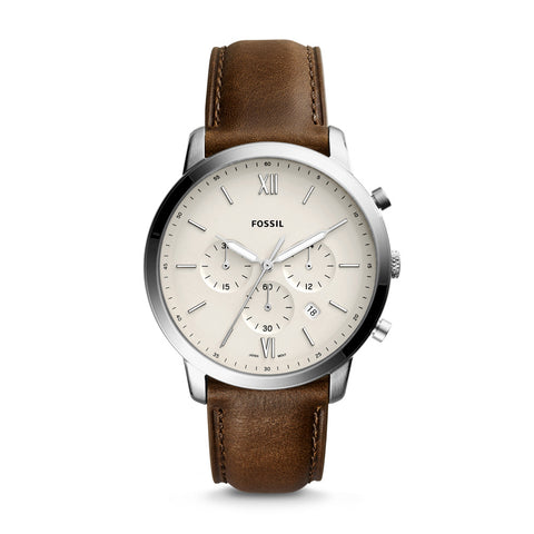 Neutra Chronograph Medium - Brown Watch & Watches, Hong – Leather Kong FS5982 Site Eco Official Fossil Smartwatches for Handbags