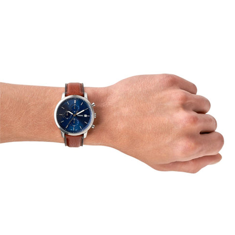 Fossil Blue Date Three-Hand Handbags Official Kong Site Smartwatches Hong Watches, Fossil - – Silicone & Oasis for FS5995 Watch