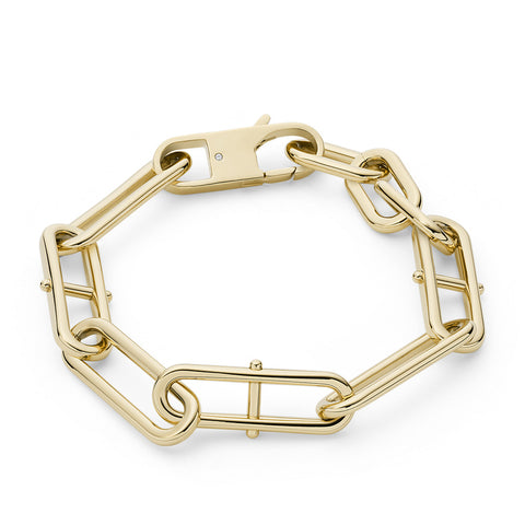 Heritage D-Link Gold-Tone Stainless Steel Chain Bracelet