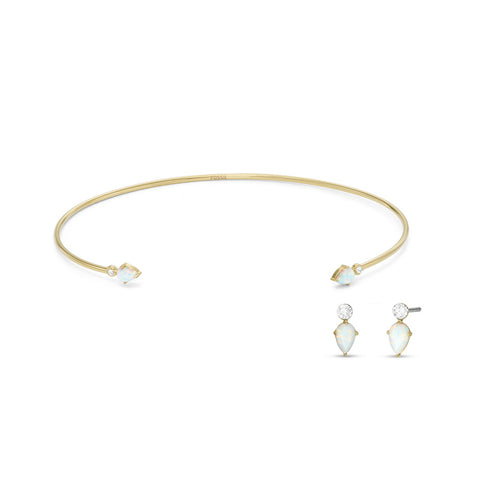 I Heart You White Mother of Pearl Necklace and Earrings Set