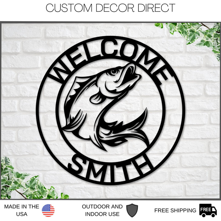 Fishing Monogram, Fish Sign, Custom Fishing Sign, Custom Fish Sign, Pe –  Custom Decor Direct