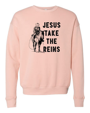 Jesus Take the Reins Premium Crewneck Sweatshirt
