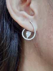 5YRS | Overlap Deco Diamond Earrings 14kt