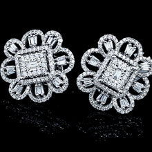 Load image into Gallery viewer, Classic Diamond Flower Earrings 14kt