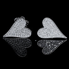 Load image into Gallery viewer, Large Heart Diamond Studded Earrings 14kt