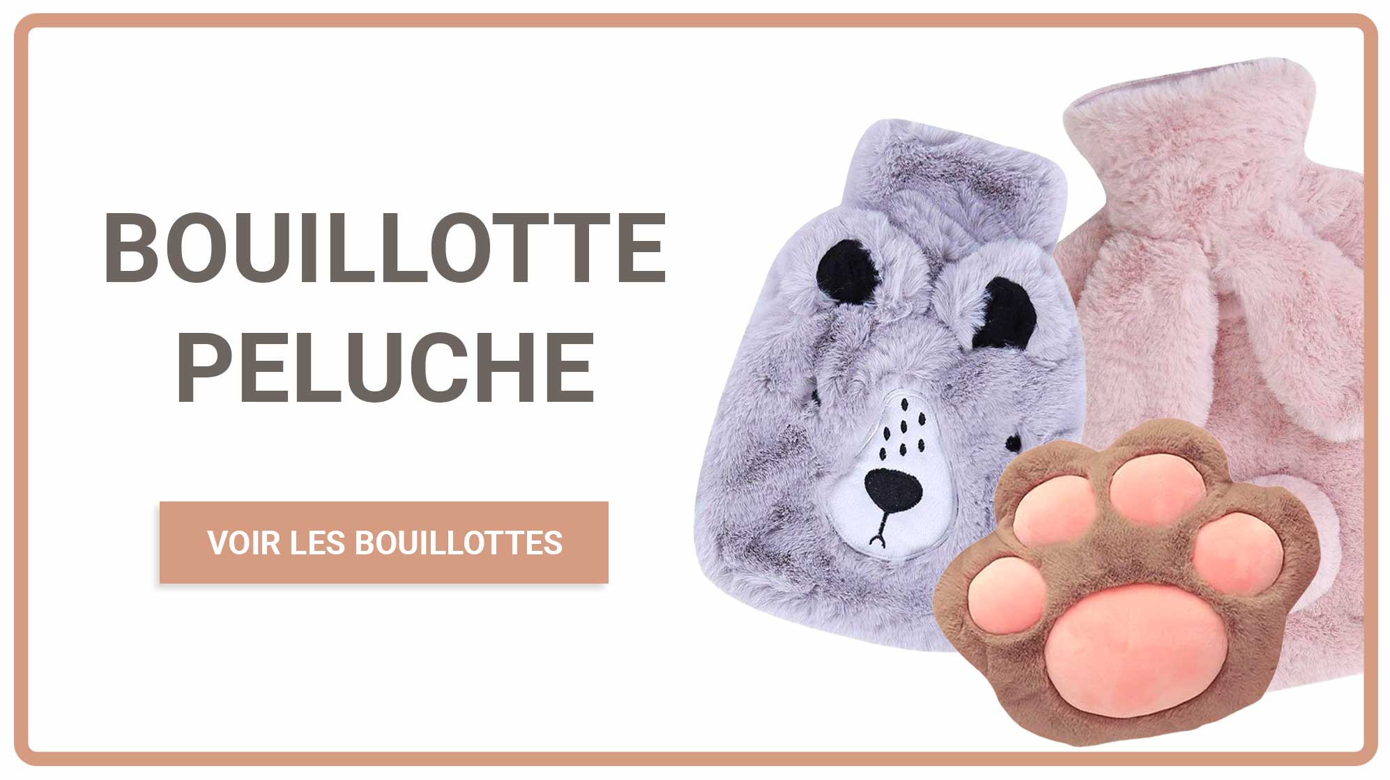 500ml Bouillotte Peluche Bouillotte eau Chaude Enfant Bouillotte Chauffante  Animal par Temps Froid Bon Cadeau pour La Famille La Amie, (Gris)