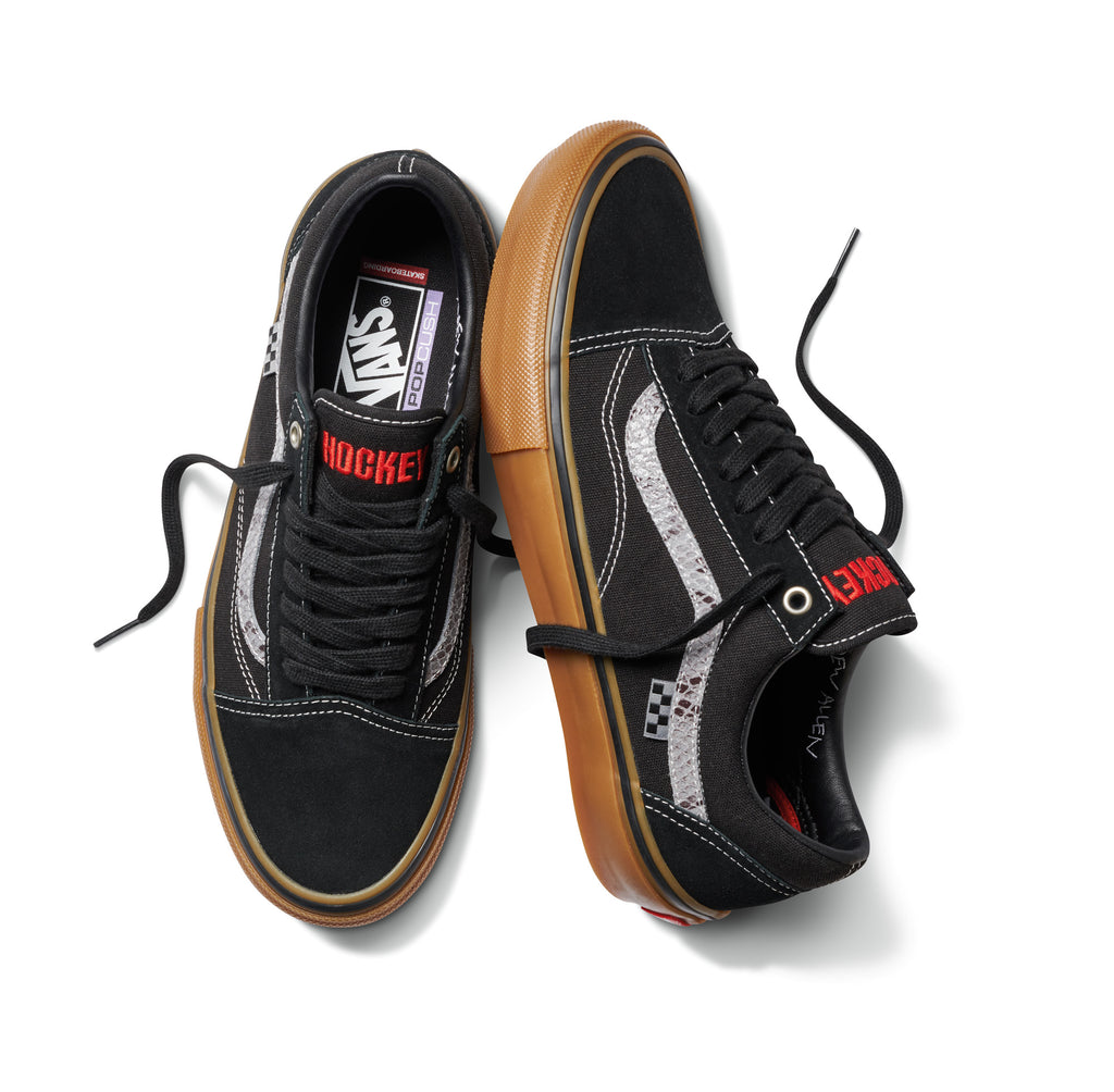 vans FA hockey skateboards old skool shoes black gum grey snakeskin red