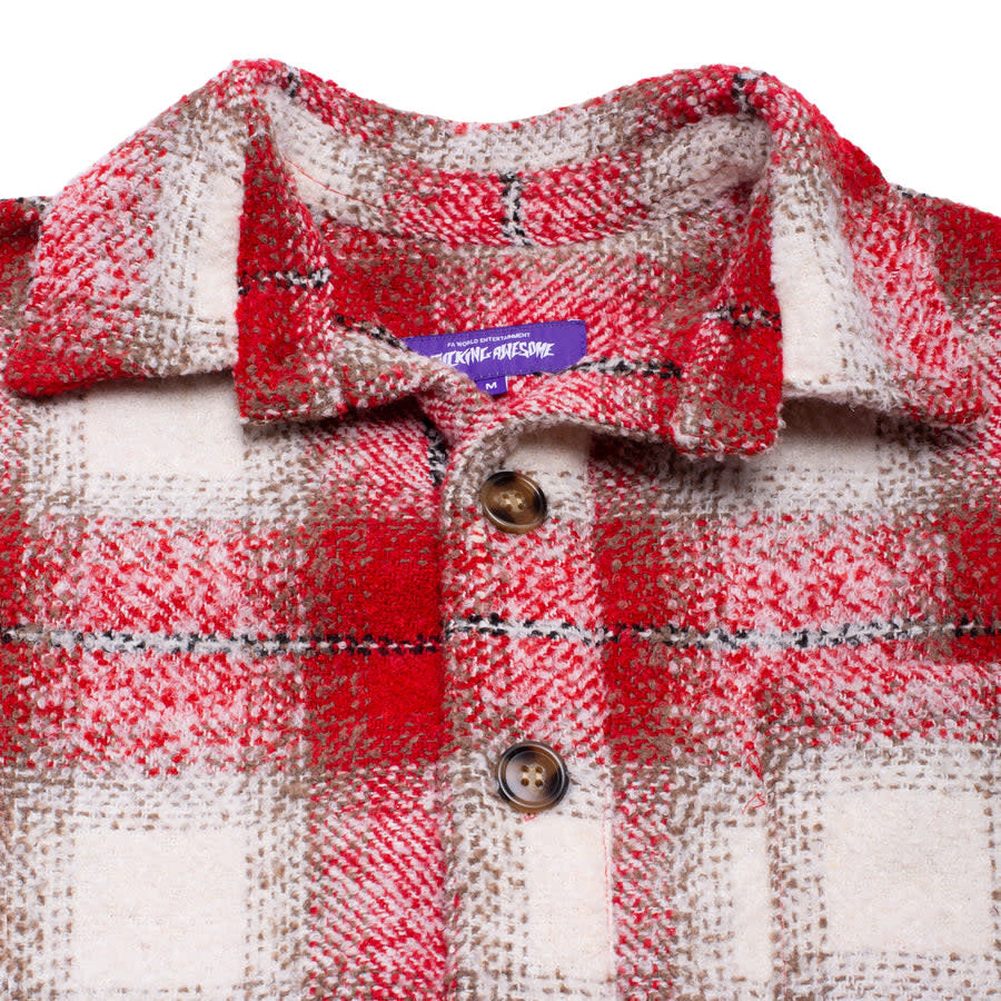 Fucking Awesome Heavy Flannel Overshirt (Red/White)