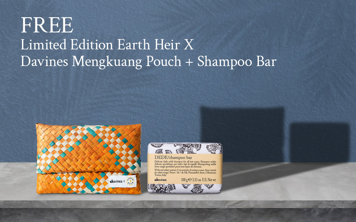 Free Limited Edition Earth Heir X Davines Mengkuan Pouch ans Shampoo Bar Worth RM101
