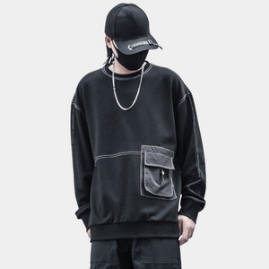 Ninja Double Neckline Cotton Pullover Techwear Harajuku Men Hoodie Hip Hop  Streetwear Hoodies Sweatshirts, Black, medium : : Fashion