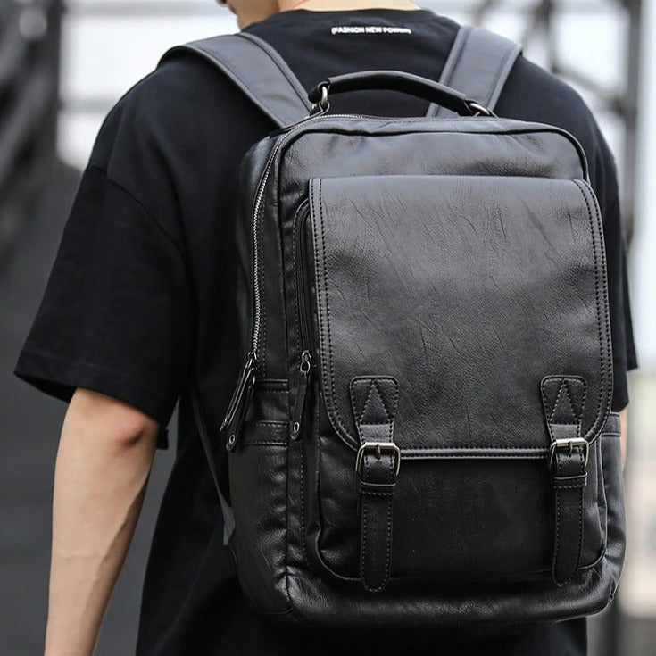 Leather Techwear Backpack | CYBER TECHWEAR®