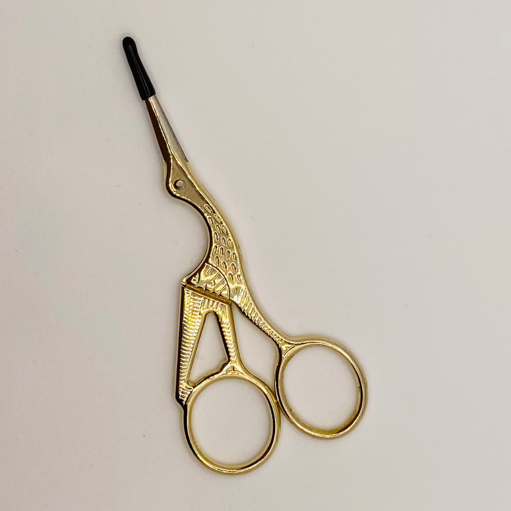 Crane Embroidery Scissors - Small Scissors- Gold Small Shears - Crane Gold  Scissors - Rainbow Scissors - Colorful Crane Scissors