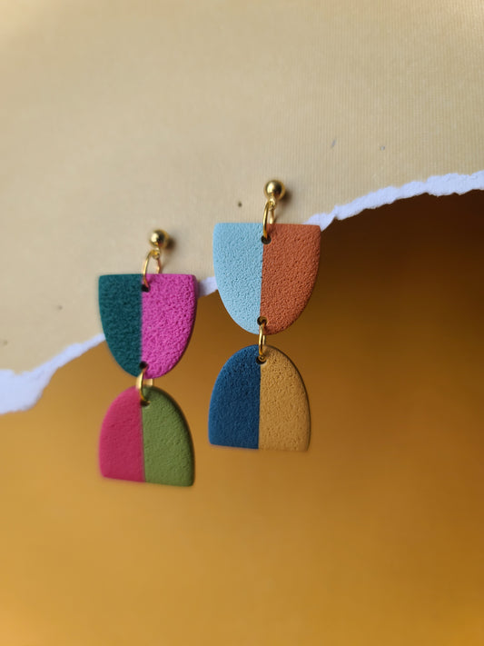 Classic Polymer Clay Medium 1.5 Hoop Earrings