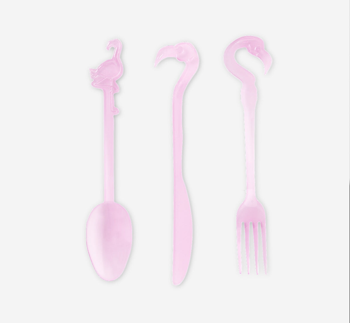 Image of Flamingo cutlery set. 12 pcs