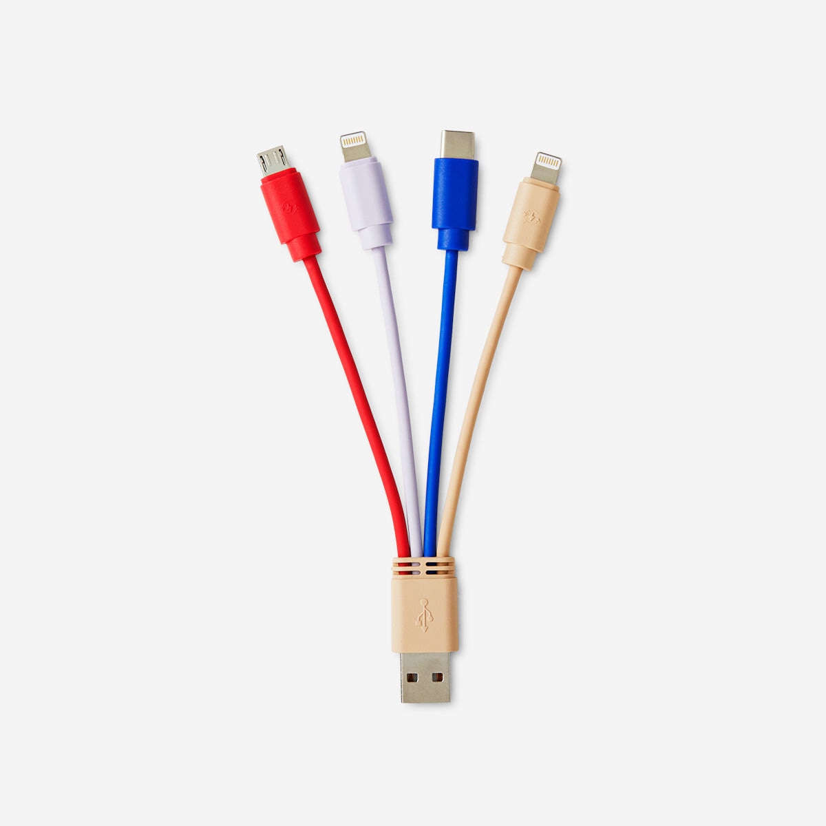 Image of USB charging cable. Lightning, USB-C, Micro USB