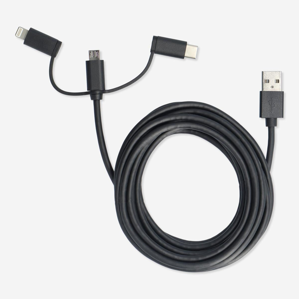 Charging cable. For USB-C, Micro USB and lightning €9| Flying Tiger  Copenhagen