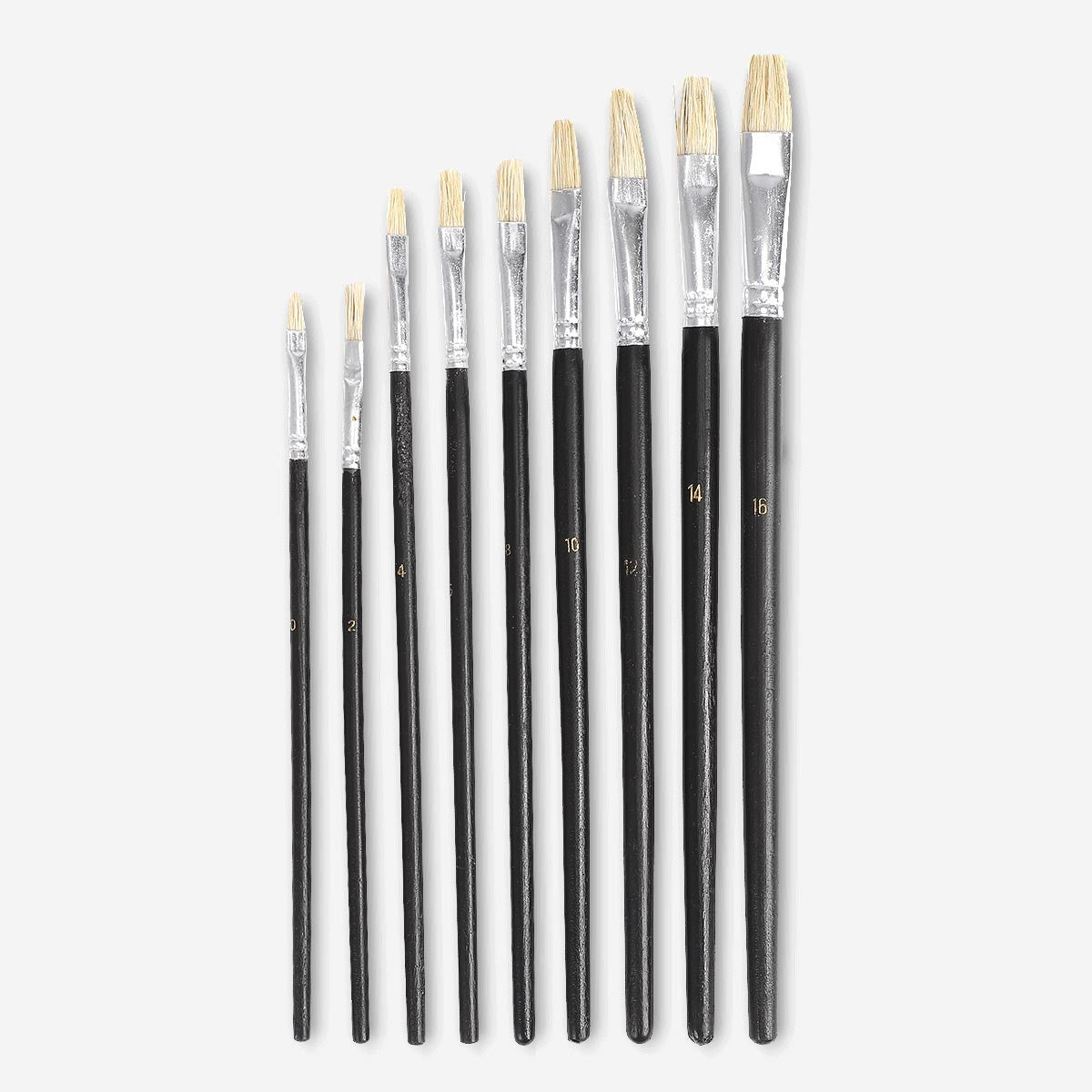 Image of Black hobby paint brushes set - 9 sizes