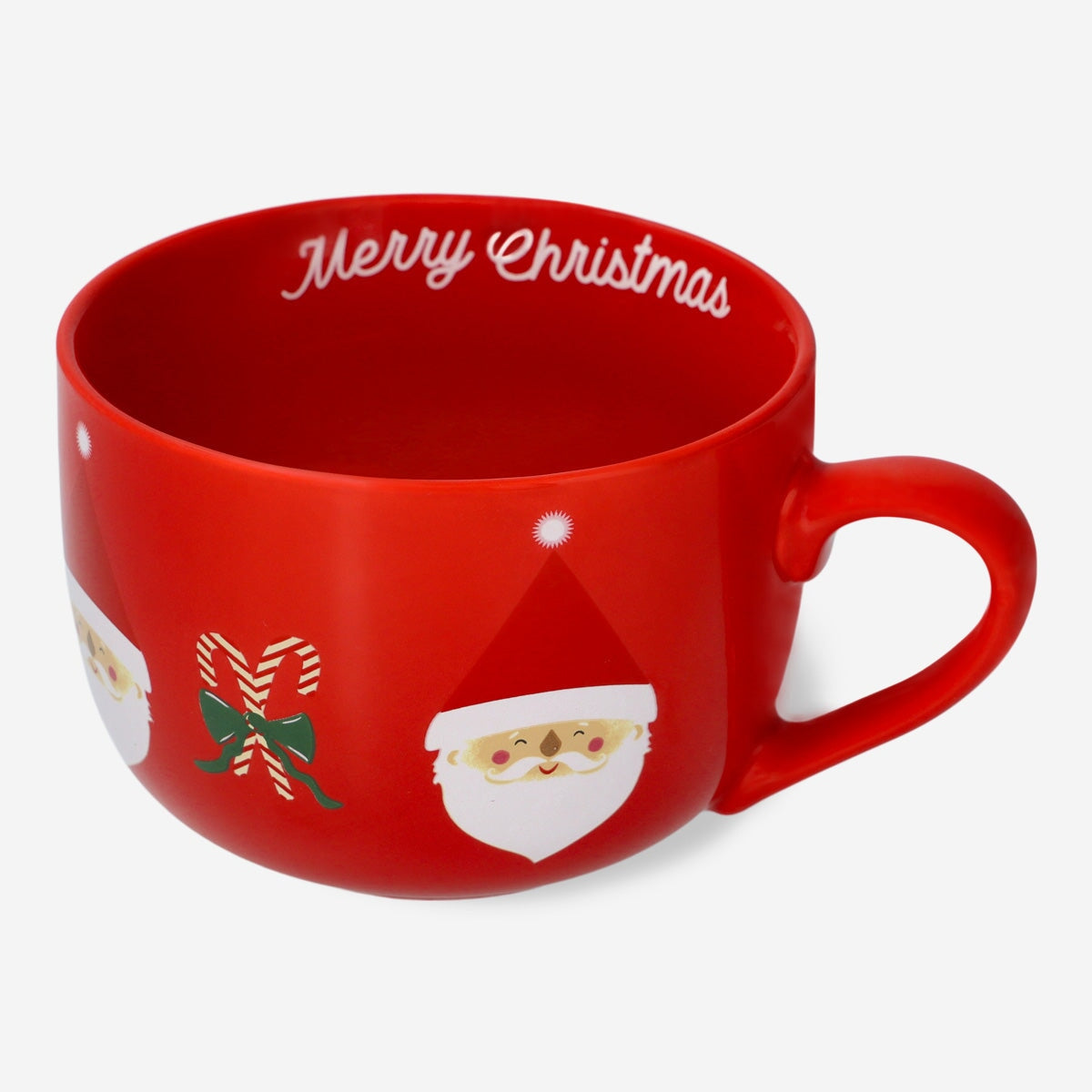 Tazza. 480 Ml disegno di un volto di Babbo Natale