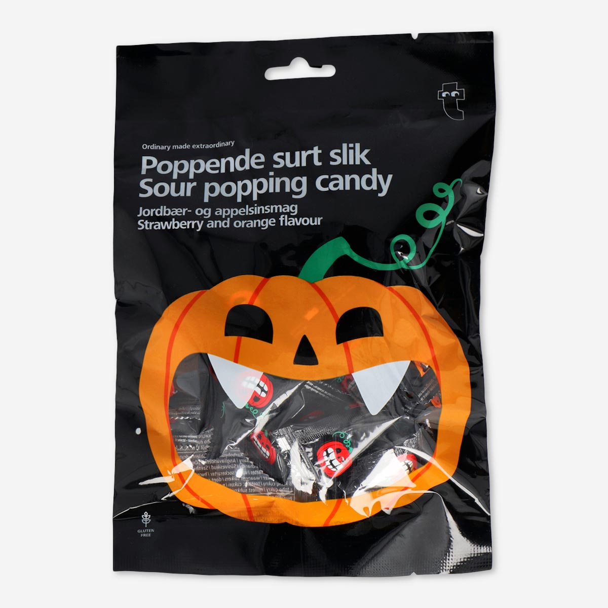 Image of Sour popping candy. Strawberry and orange flavour