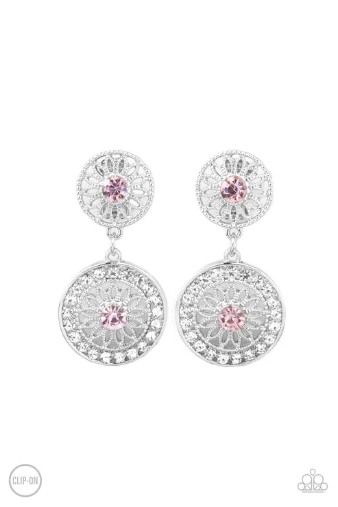 Life Of The Garden Party - Pink Clip-On Earring