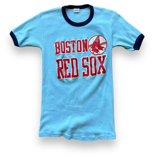 Vintage 80s Boston Red Sox Shirt Adult Size Large Red USA Made MLB Baseball