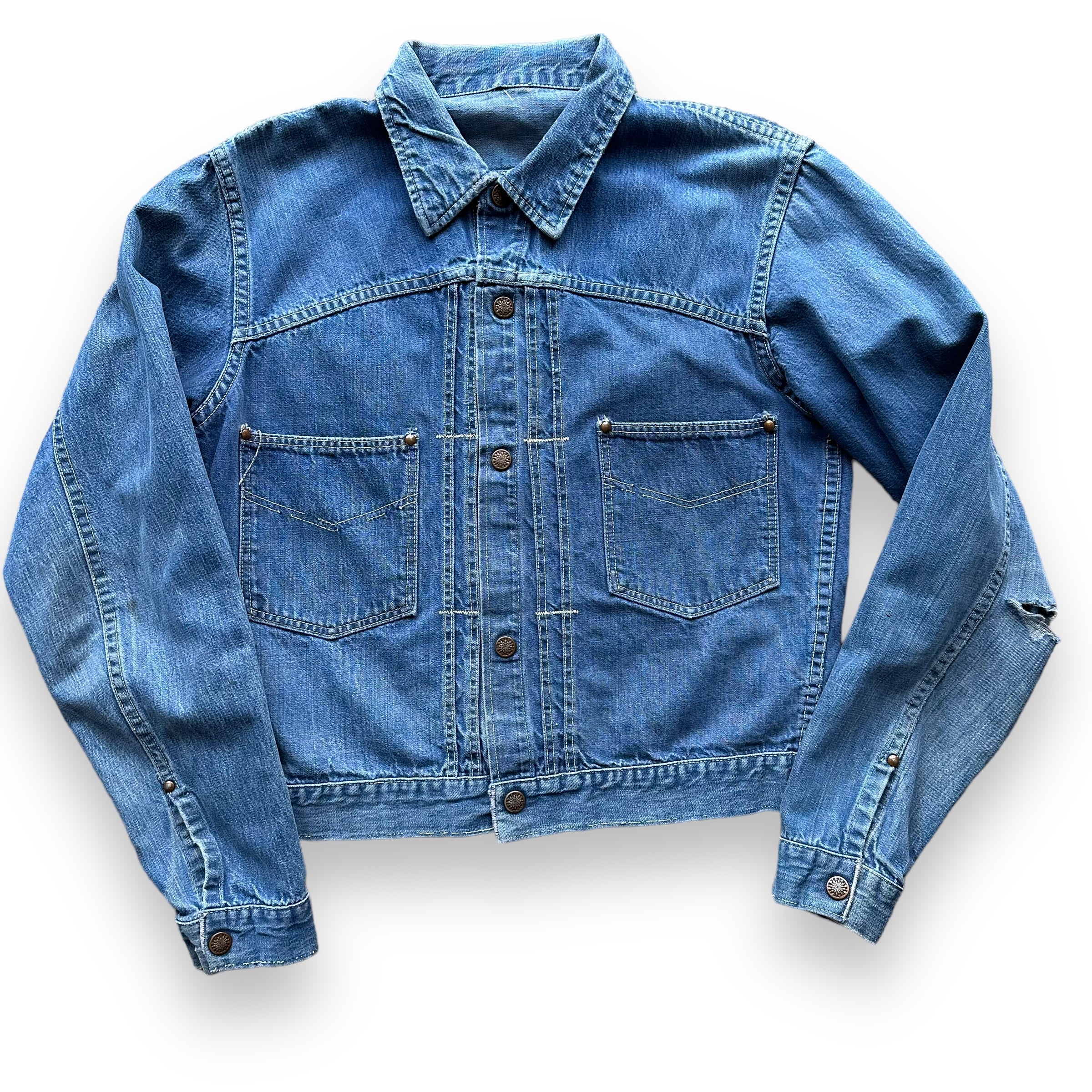 Vintage Montgomery Ward 101 Selvedge Denim Jacket SZ S | Vintage Jean  Jacket Seattle | Seattle Vintage Denim