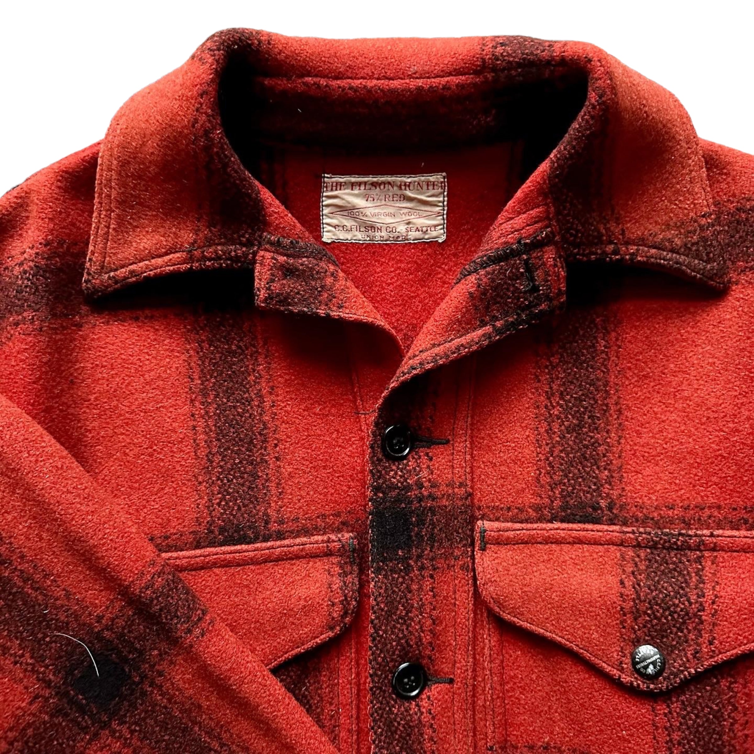 Vintage 75% Red Filson Hunter Wool Jacket SZ 42 | Vintage Workwear