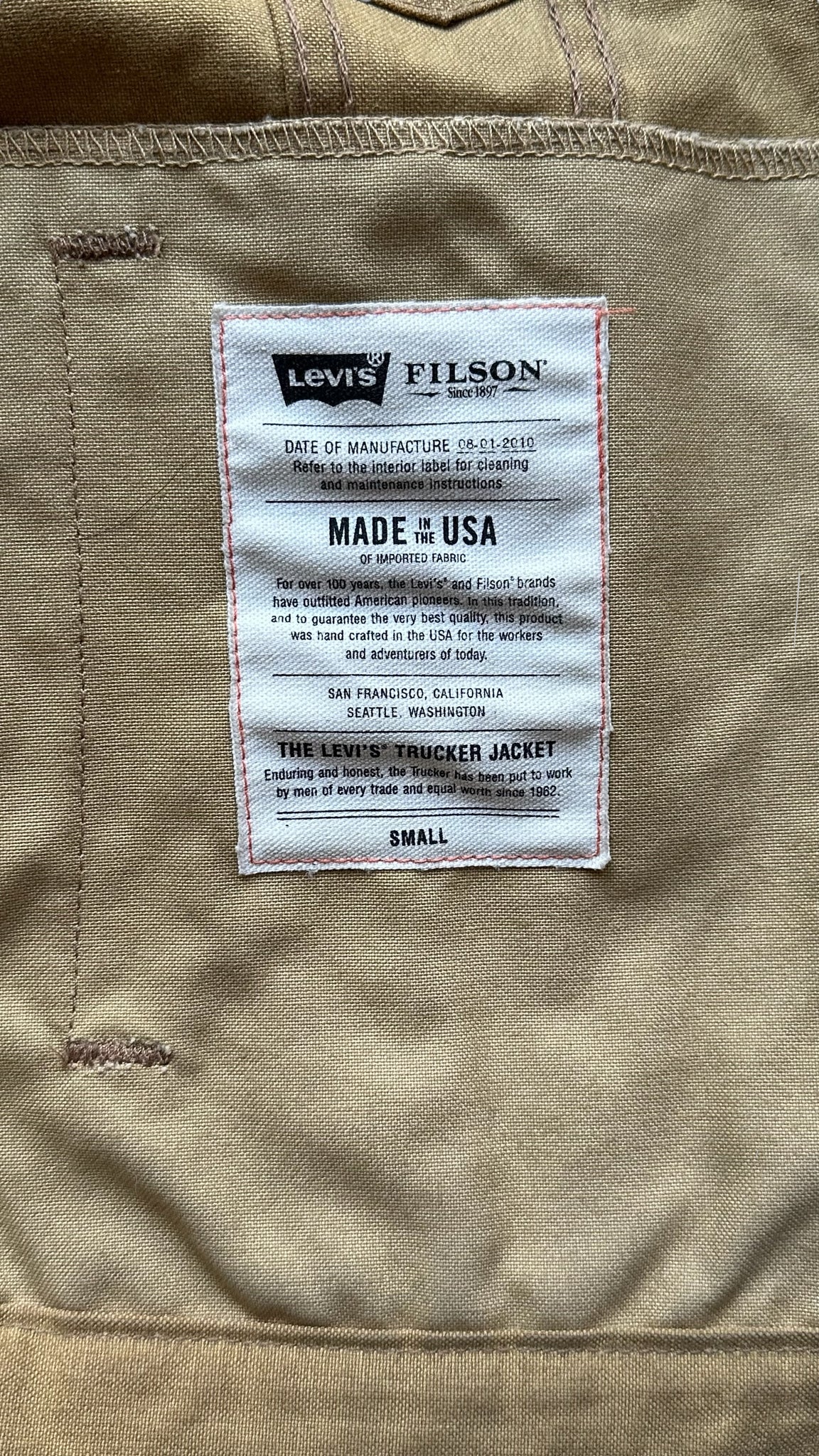 Filson X Levis Tan Type III Trucker Jacket SZ Small | Filson Levis Tru –  The Barn Owl