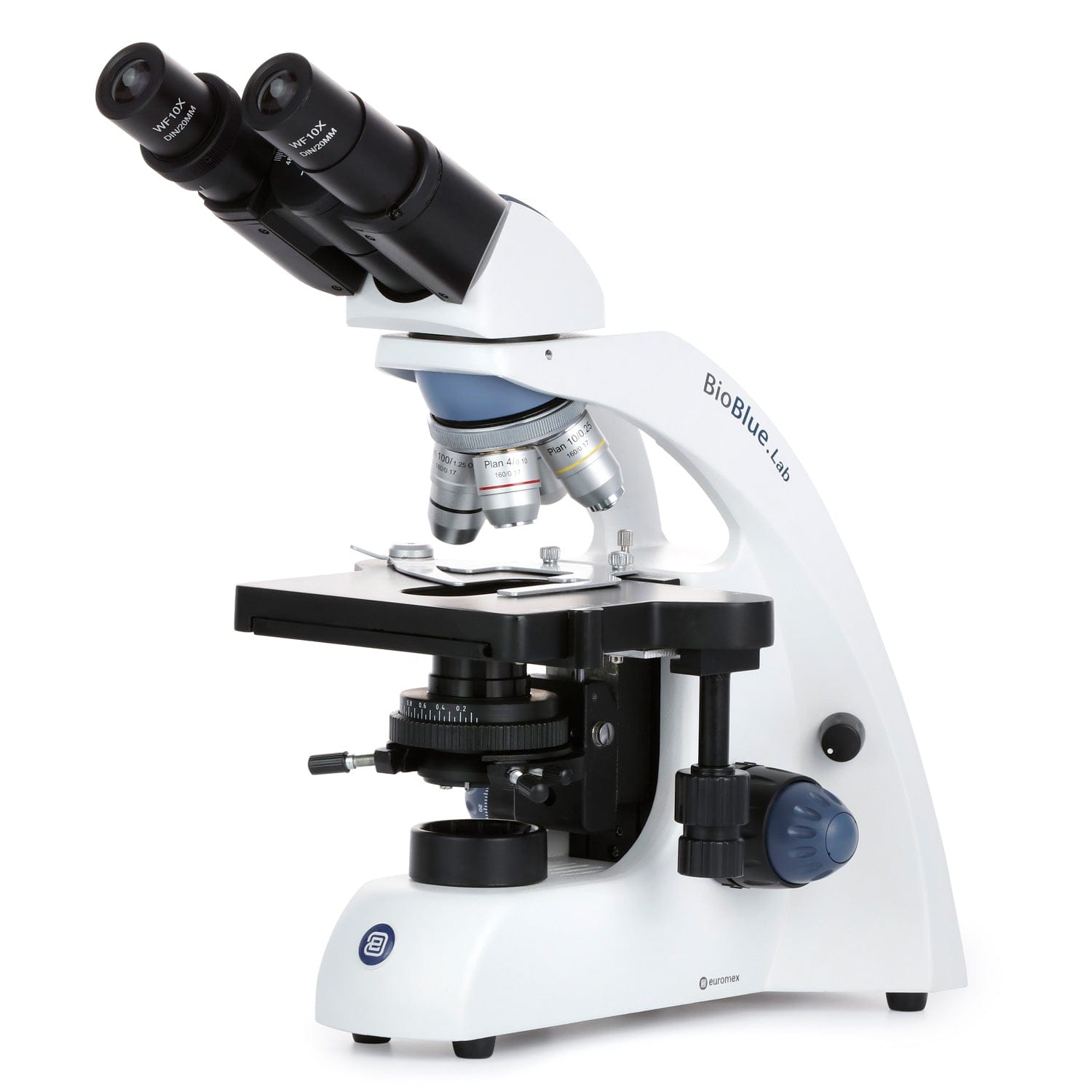 BioBlue Series Compound Microscope, Binocular, SMP, 4/10/S40/S100x  Objectives with Mechanical Stage