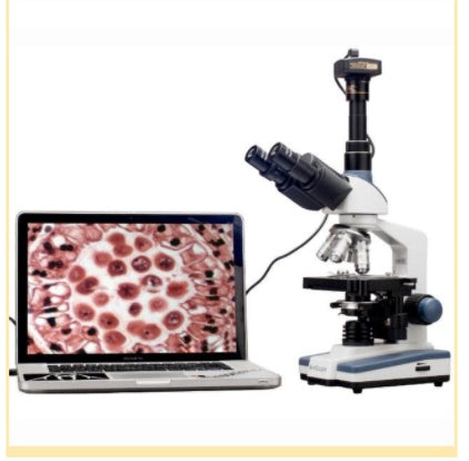 2000x LED Lab Trinocular Compound Microscope with 3D Mechanical Stage + USB2 Camera