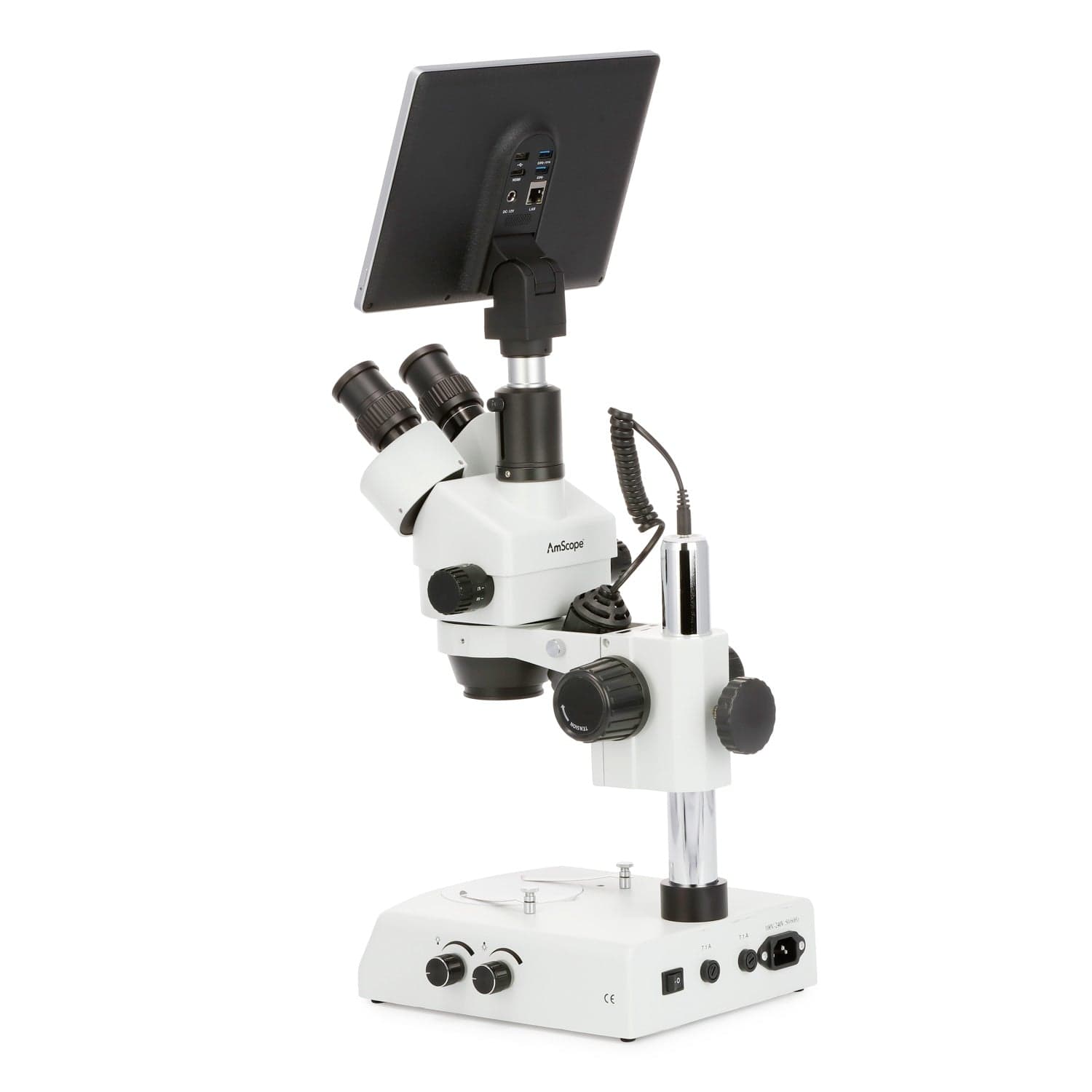  AmScope SM-4TZ-144A Professional Trinocular Stereo Zoom  Microscope & Hakko 611-2 Dual Solder Reel Stand, Black : Electronics