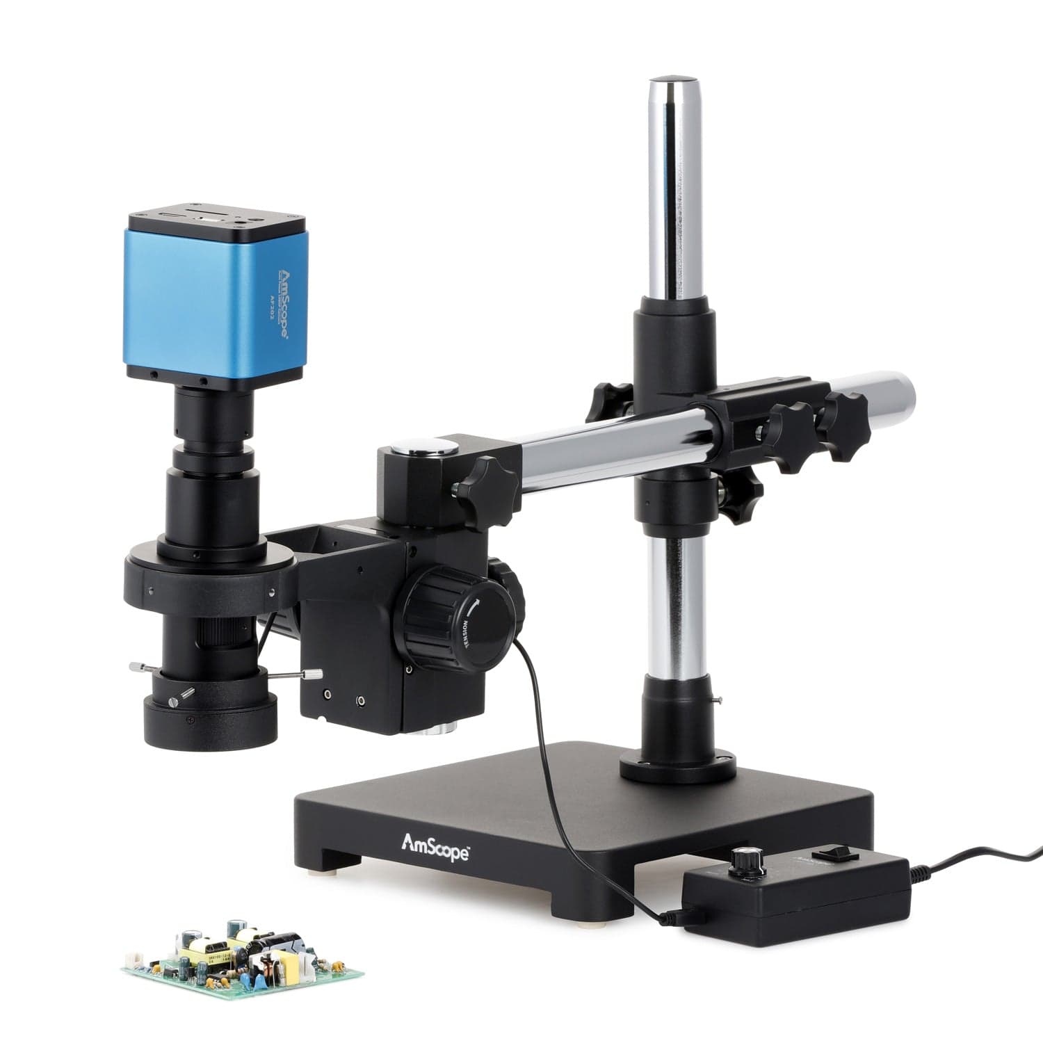 0.7X-5X Zoom Inspection Microscope w/ LED Ring Light on Table