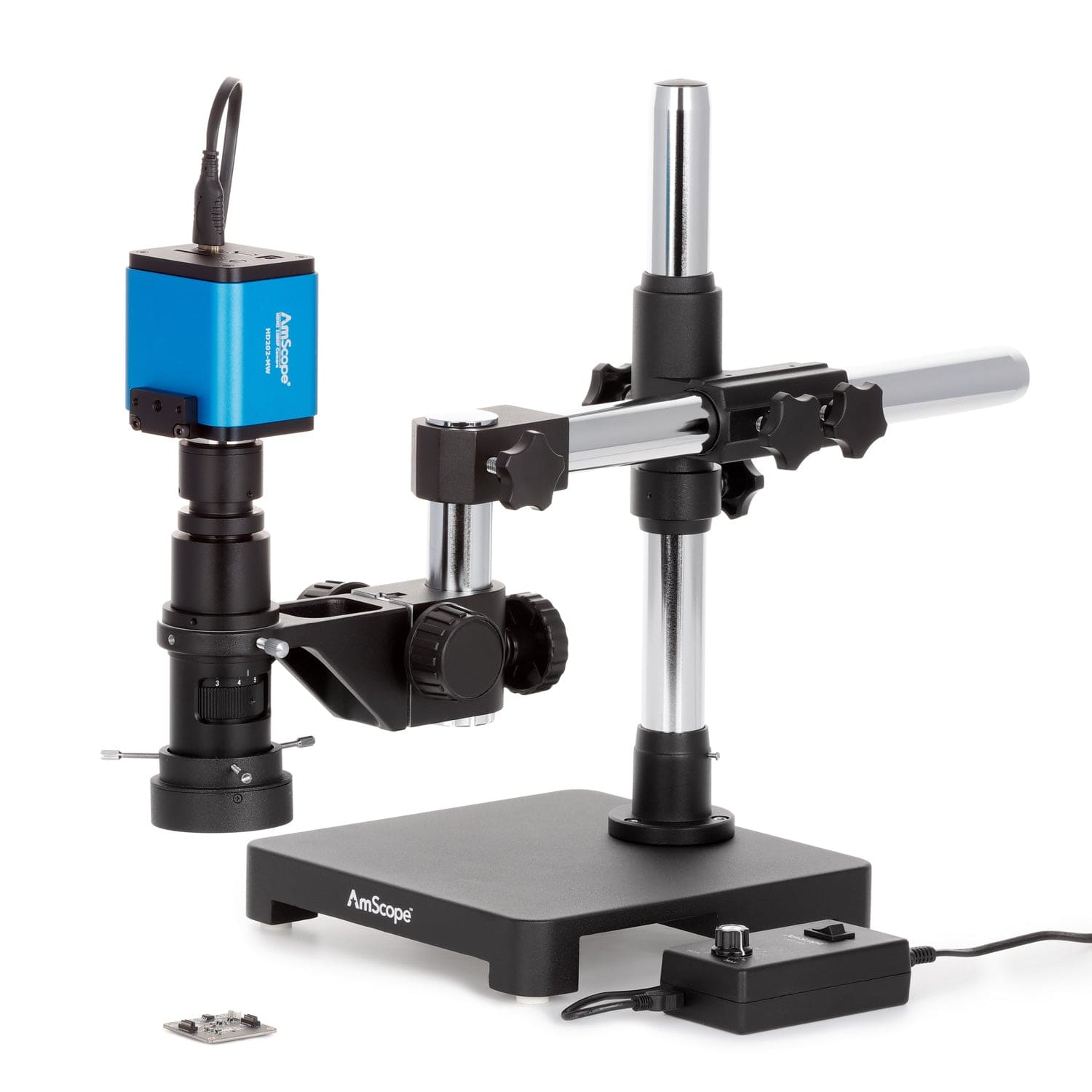 0.7X-5X Zoom Inspection Microscope w/ LED Ring Light on Table