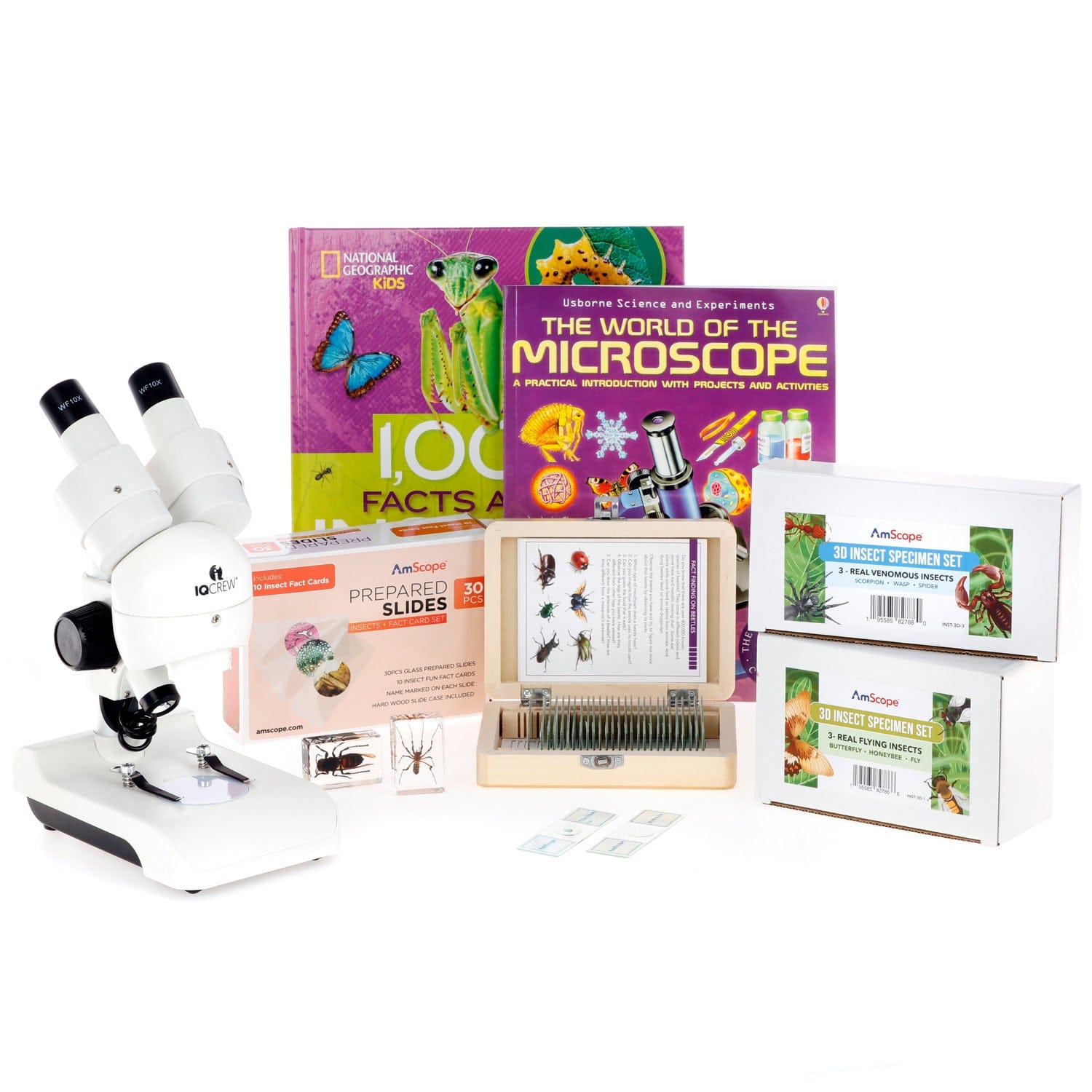 AmScope Kid's Genuine Insect Adventurer Series Set featuring featuring