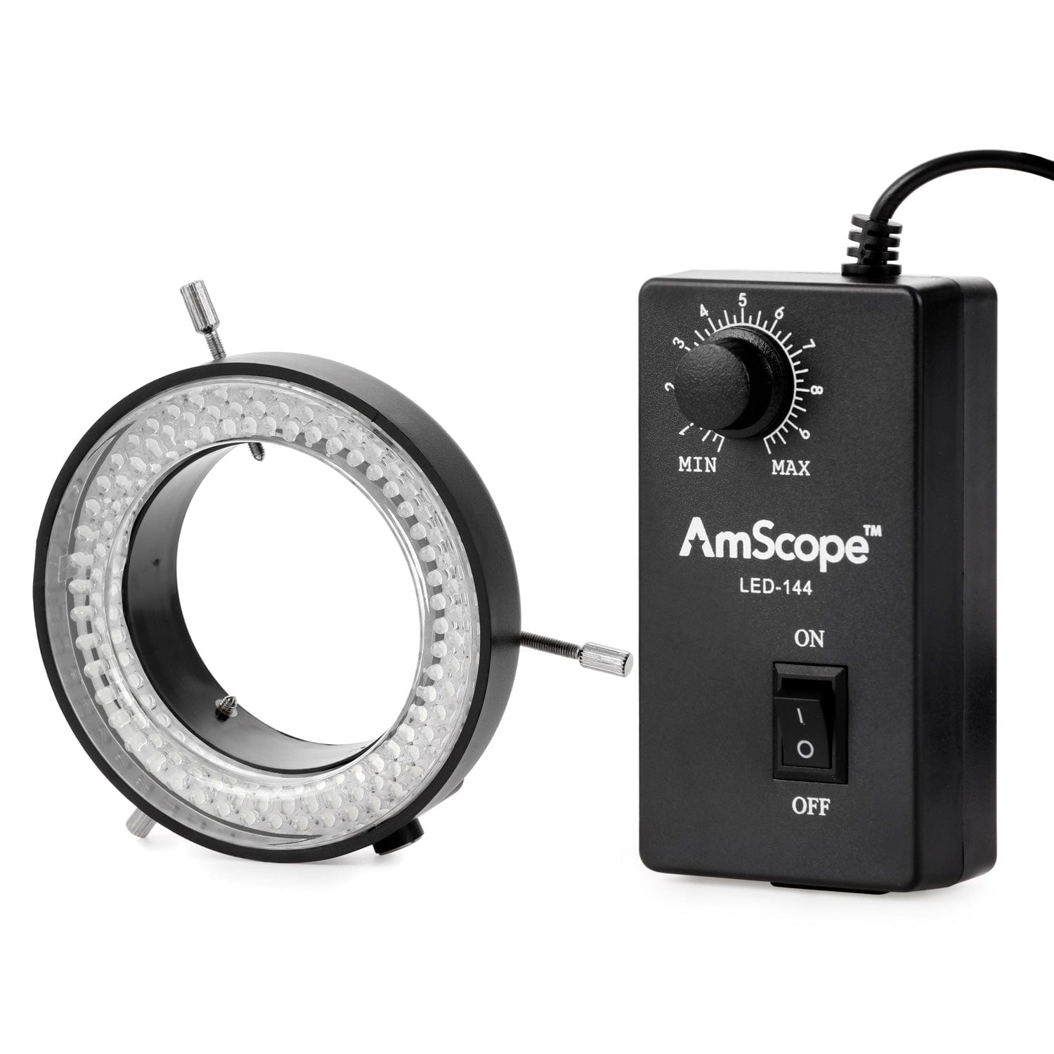 144-LED Microscope Ring Light with Adapter – AmScope