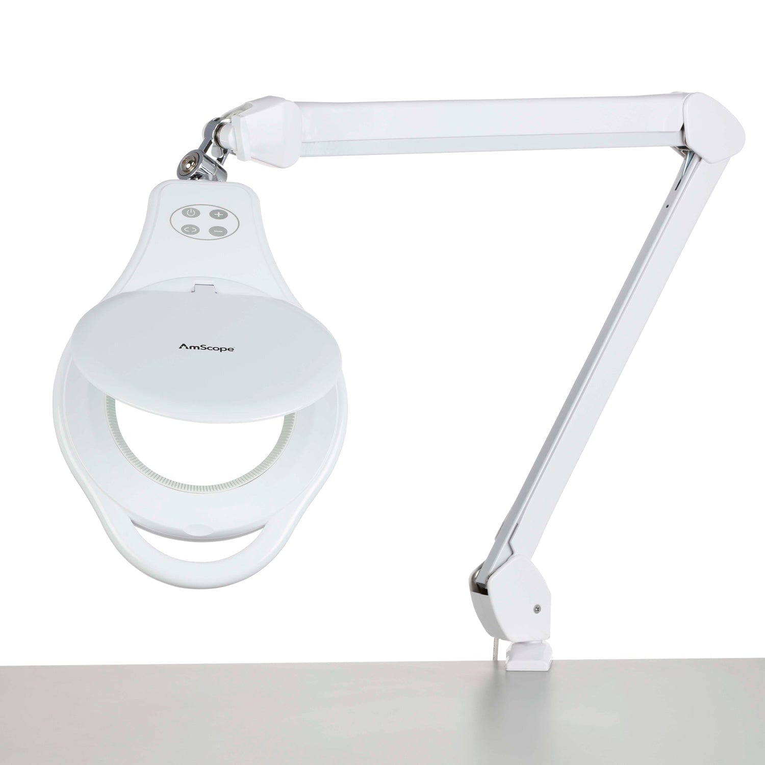 Quality Optics® LED Table Clamp Mount Magnifier Lamp Light Magnifying Glass  Lens