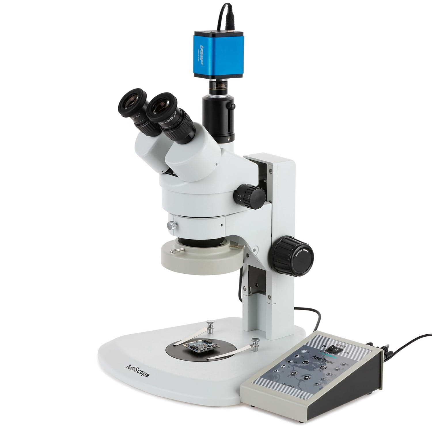 5.3MP USB 2.0 Back-illuminated Color CMOS C-Mount Microscope Camera with  Reduction Lens and Calibration Slide