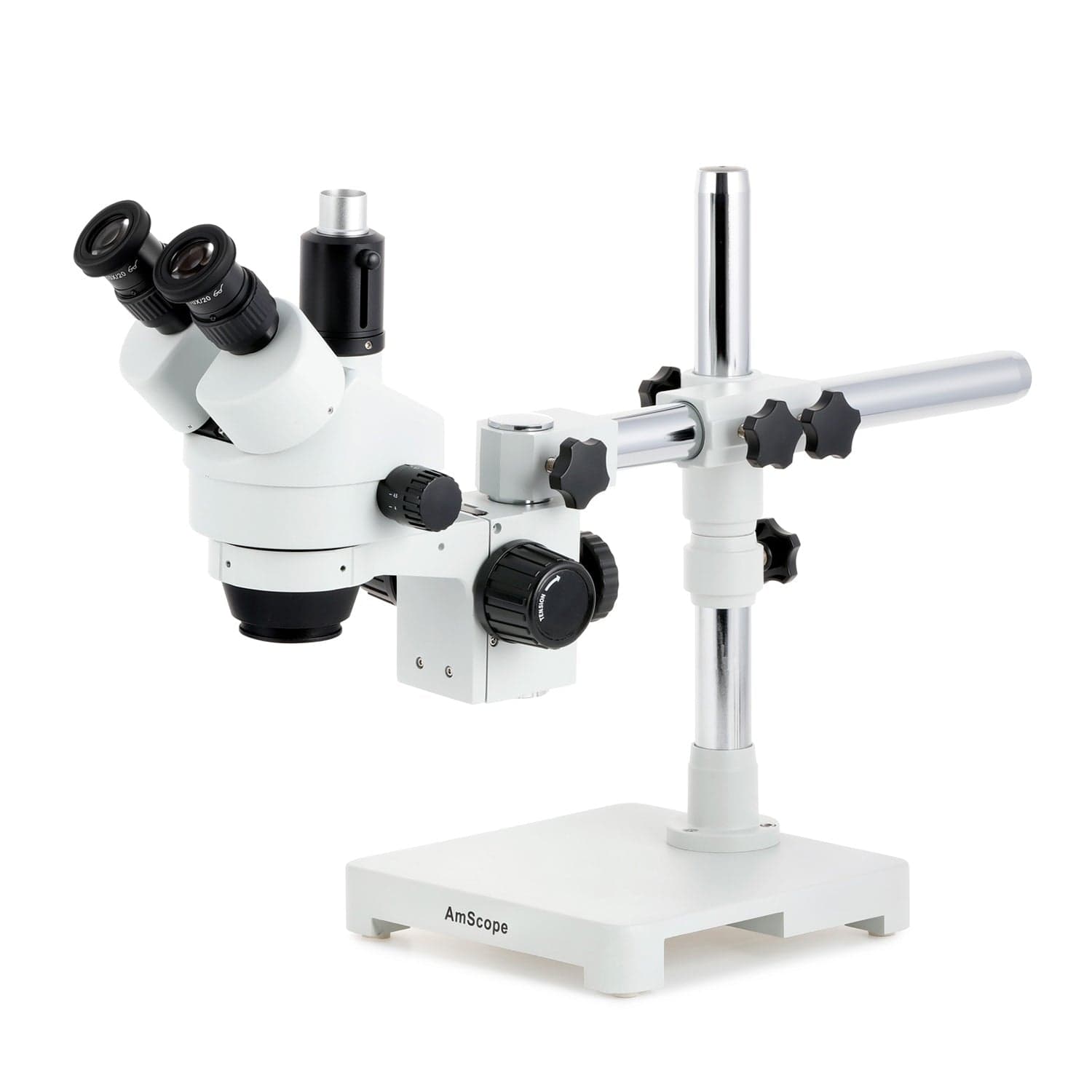 3.5X-90X Black Simul-Focal Trinocular Stereo Zoom Microscope with