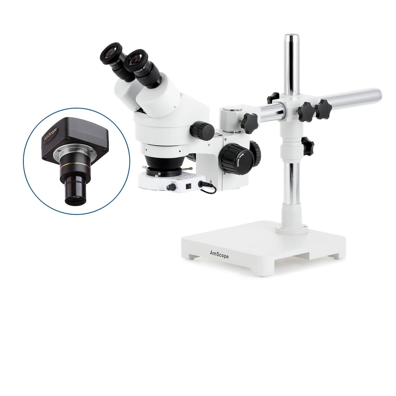 AmScope UWT Series 0.3MP Handheld Multi-USB Digital Microscope 50X-500X  Magnification on Simple Stand with LED Illumination for PC and Android