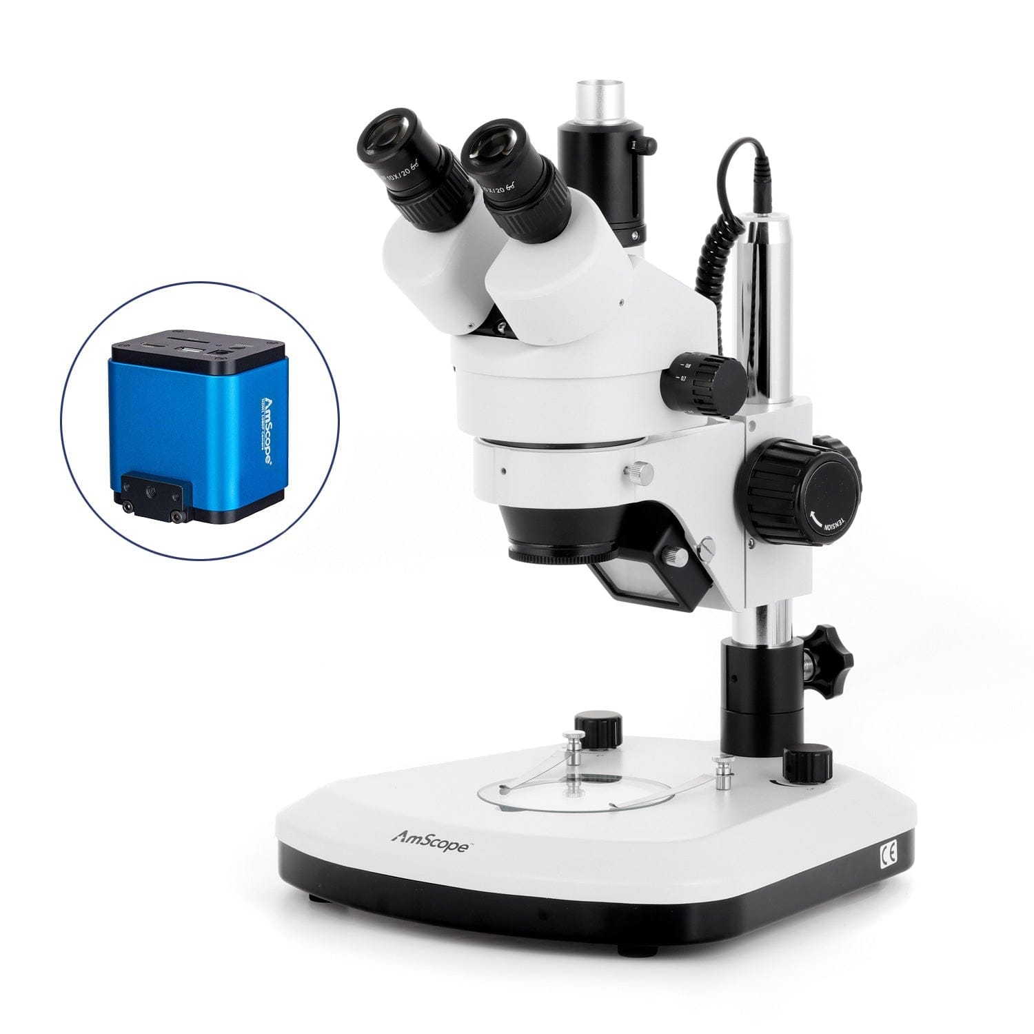 Trinocular Stereo Microscope w/LED Dual Lights and HDMI Optional Digital  Camera