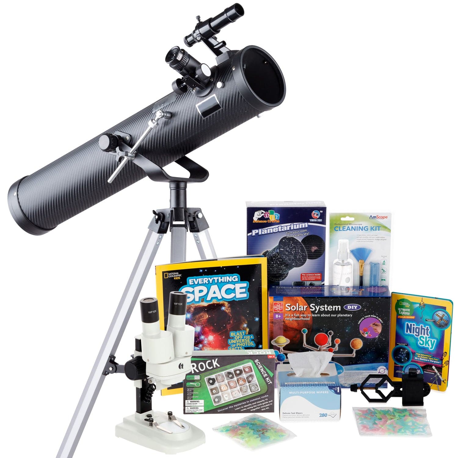 Télescopes pour enfants Adultes Débutants 50mm Alliage Ouverture  Astronomique Réfracteur Télescope 100mm Objectif Objectif 60x Grossissement  Avec Tripo Réglable