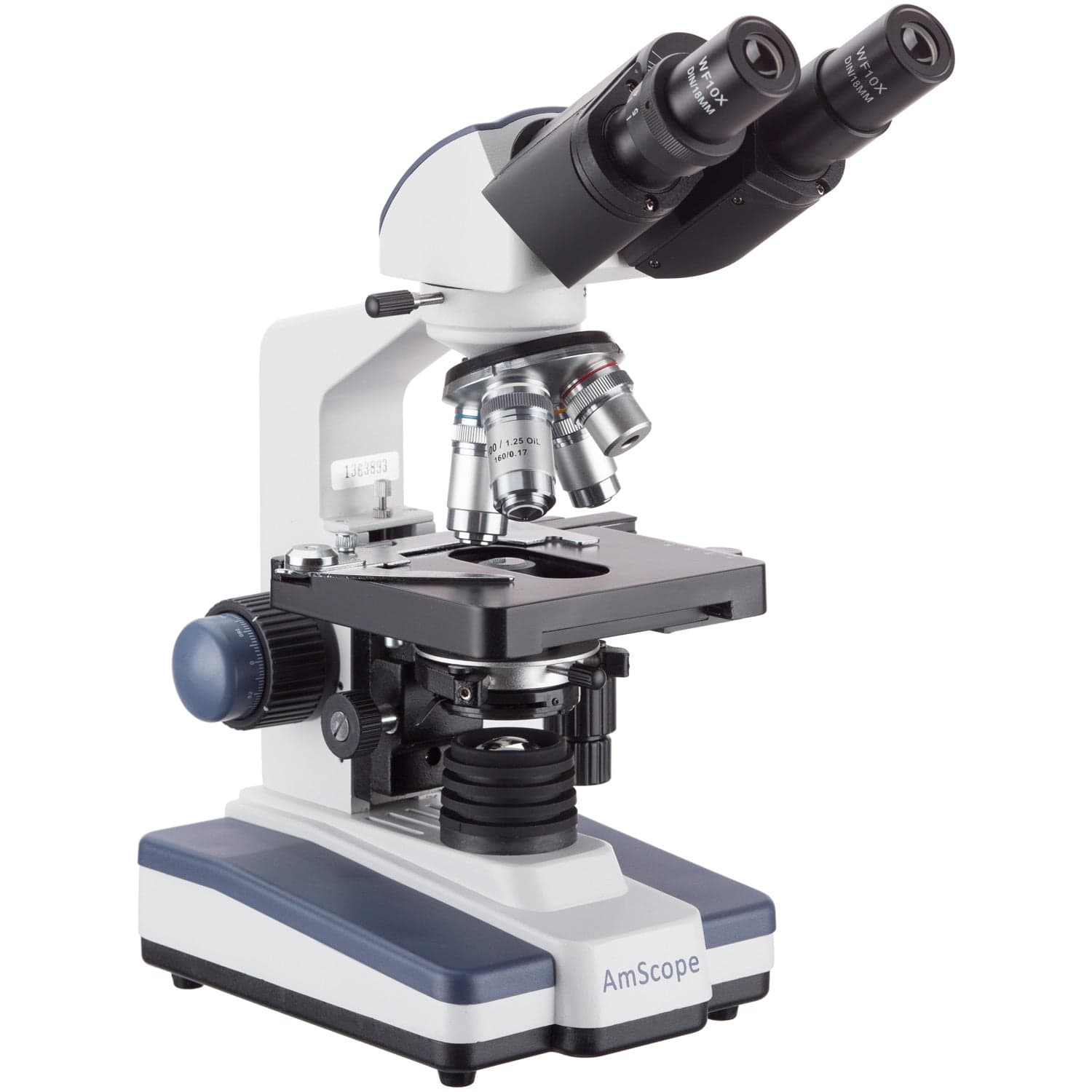 AmScope 40X-2500X LED Digital Binocular Compound Microscope,3D Stage, 5MP Camera