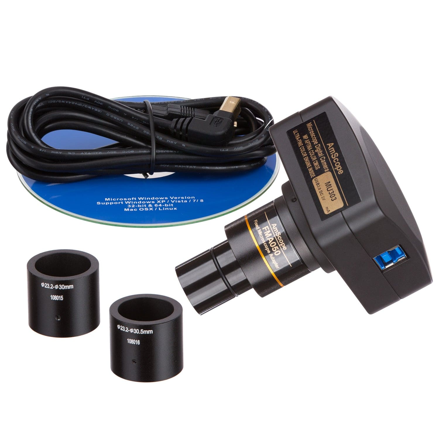 5MP USB High-speed Microscope Camera + Software + Calibration Kit – AmScope